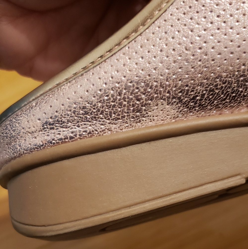 JOAN BOYCE SLIP ON SHOES/SNEAKERS/MULES SIZE 8.5 GOLD AND PINK - Picture 6 of 12